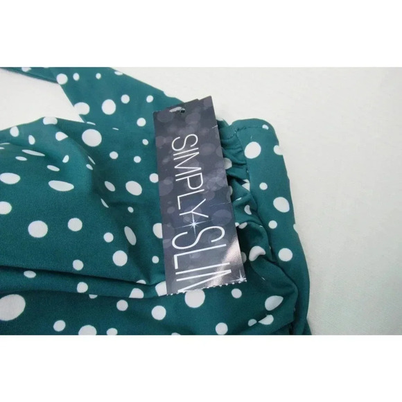NWT Simply Swim One Piece Polka Dot Turquoise Halter Style Padded Size 3X - Picture 5 of 7
